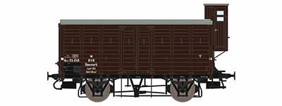 19-DK-872418 - H0 - Gedeckter Güterwagen QGR 35 559 mit Bremserhaus T-mark, DSB, Ep. III